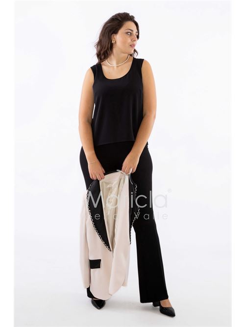 tailleur 3 pz bicolore pantalone zampa PAOLA FORTI | PF212TPCREMA